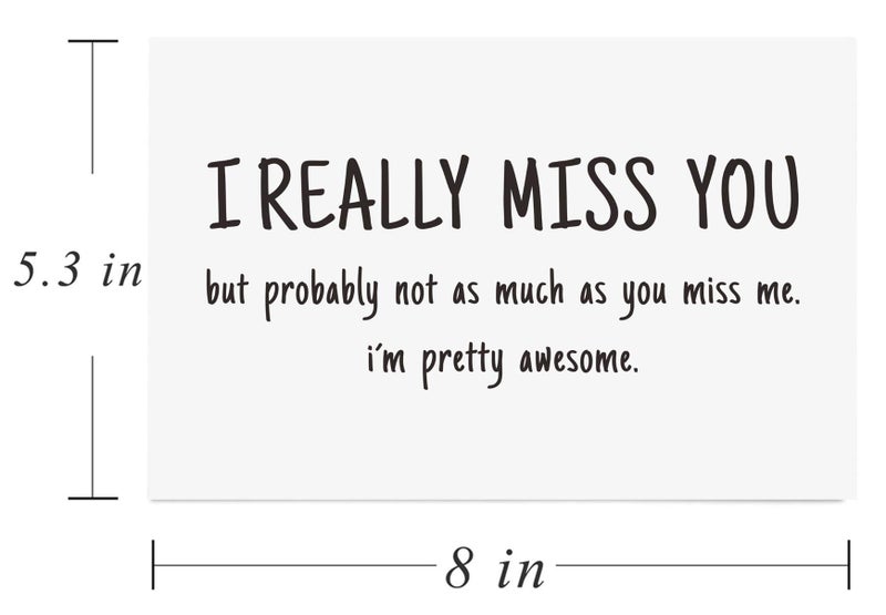 Gonzey Funny I Miss You Card، أفتقدك حقًا بطاقات له أو لها - Image 2